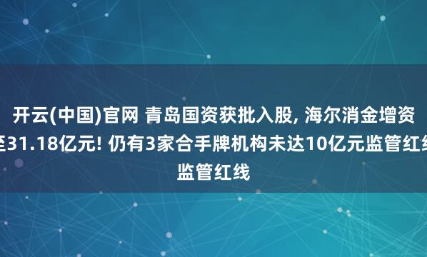 开云(中国)官网 青岛国资获批入股， 海尔消金增资至31.18亿元! 仍有3家合手牌机构未达10亿元监管红线