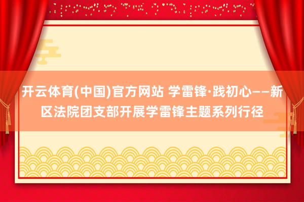 开云体育(中国)官方网站 学雷锋·践初心——新区法院团支部开展学雷锋主题系列行径