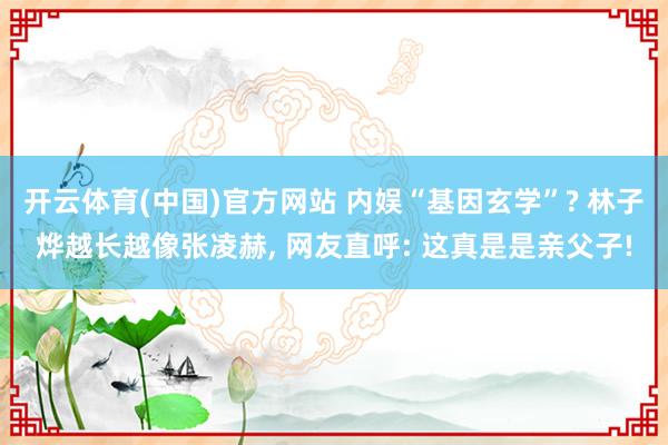 开云体育(中国)官方网站 内娱“基因玄学”? 林子烨越长越像张凌赫， 网友直呼: 这真是是亲父子!