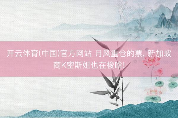 开云体育(中国)官方网站 月风重仓的票， 新加坡商K密斯姐也在梭哈!