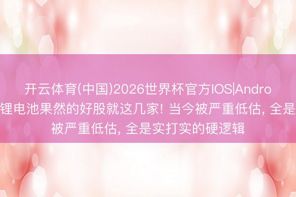 开云体育(中国)2026世界杯官方IOS|Android手机app下载 锂电池果然的好股就这几家! 当今被严重低估， 全是实打实的硬逻辑