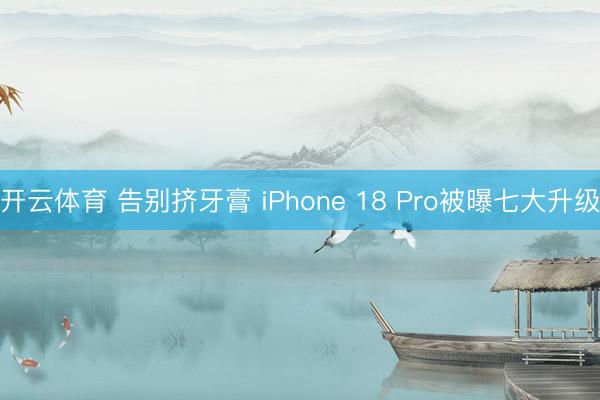 开云体育 告别挤牙膏 iPhone 18 Pro被曝七大升级