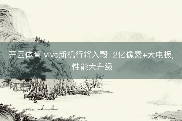 开云体育 vivo新机行将入彀: 2亿像素+大电板， 性能大升级