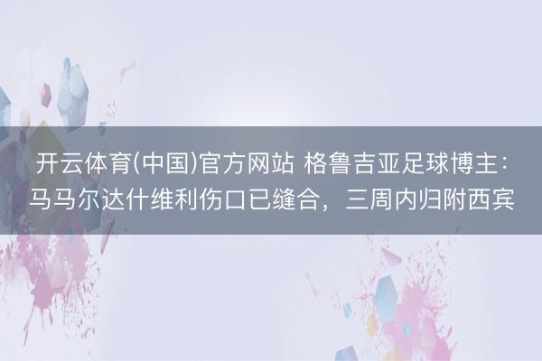 开云体育(中国)官方网站 格鲁吉亚足球博主：马马尔达什维利伤口已缝合，三周内归附西宾