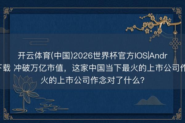 开云体育(中国)2026世界杯官方IOS|Android手机app下载 冲破万亿市值,这家中国当下最火的上市公司作念对了什么?